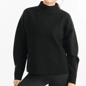 Zyia Active Onyx Asana Sweater Black Mock Neck Size Large